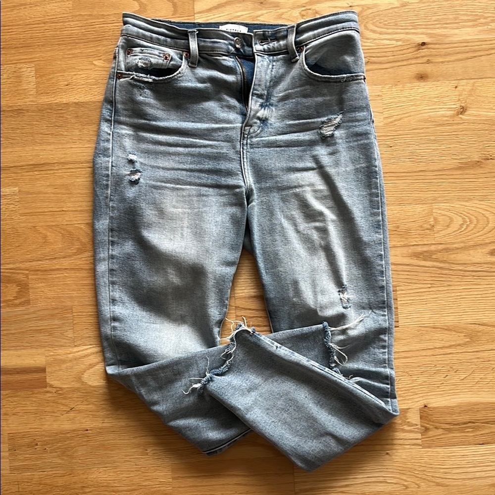 Pistola Blue Straight Leg Jeans with Whiskering